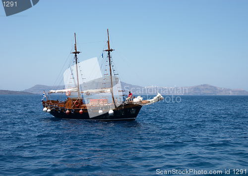 Image of Schooner at Santorini