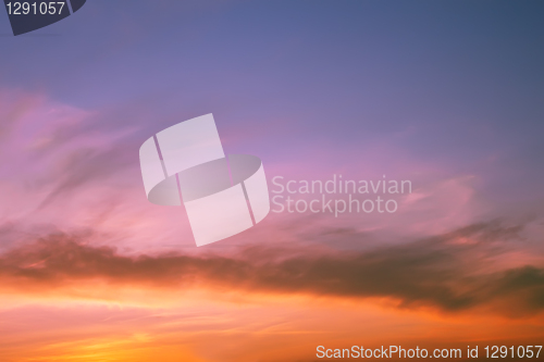 Image of Multicolour clouds at sunset