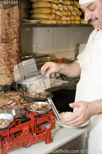 Image of editorial street gryro restaurant Istanbul