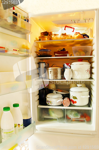 Image of Open fridge