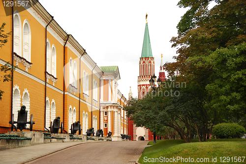 Image of Kremlin Nikolskaya tower on Red Square in Moscow