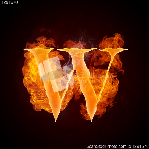 Image of Fire Swirl Letter W