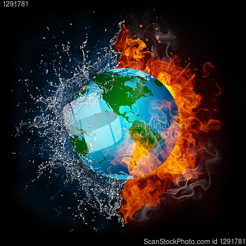 Image of Globe in Flame and Water