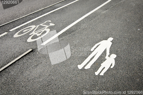 Image of Pedestrian and bicycle reserved lanes