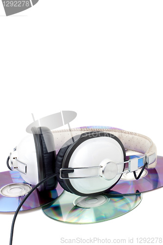 Image of Headphones and CDs