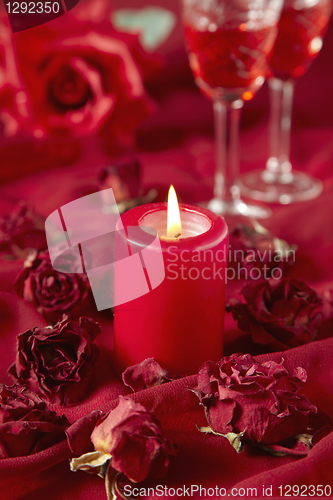 Image of red burning candle