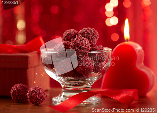 Image of chocolate raspberry truffles  