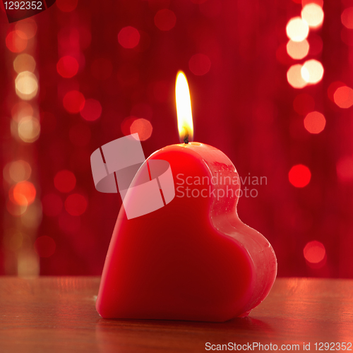Image of red burning candle