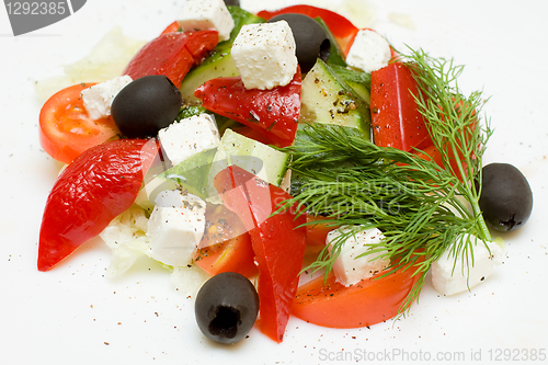Image of Healthy Greek Salad Closeup