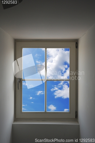 Image of window and blue sky
