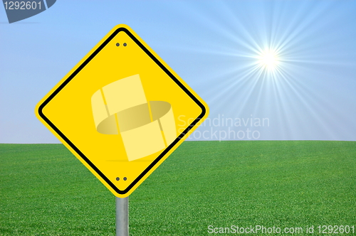 Image of yellow sign blank and empty