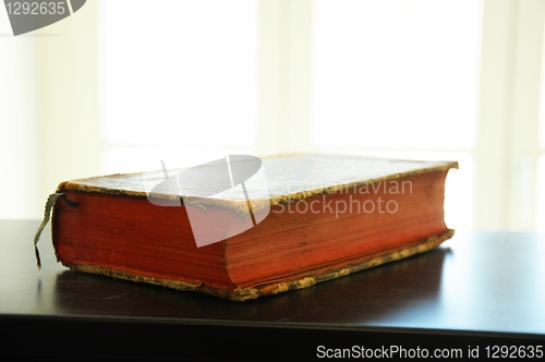 Image of old books in library