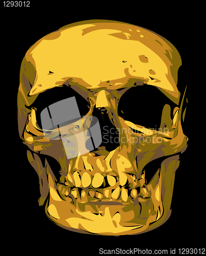Image of golden human skull