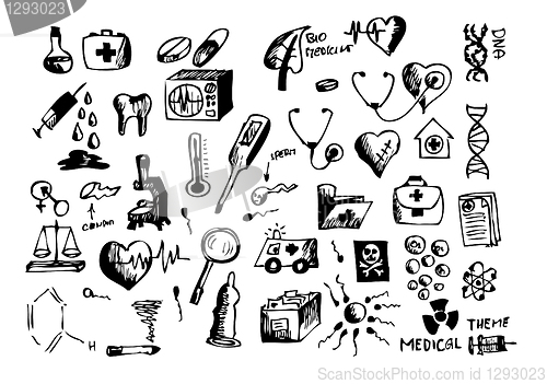 Image of hand drawn medical symbols