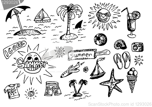 Image of hand drawn summer objects