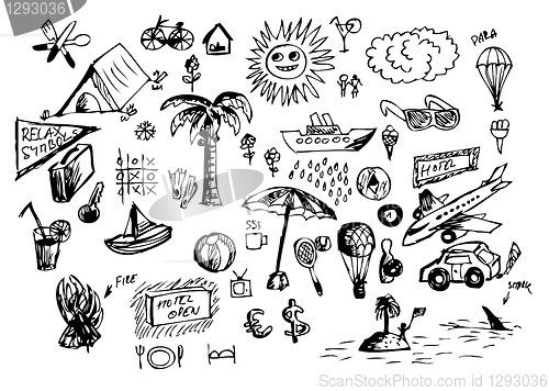 Image of hand drawn summer icons