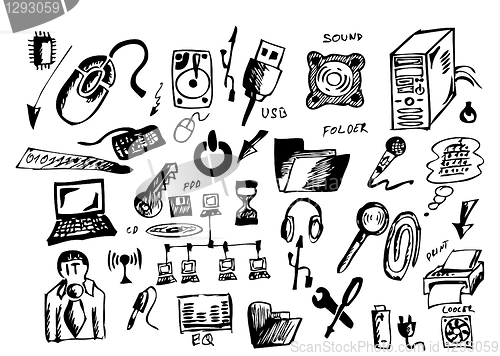 Image of hand drawn computer icons