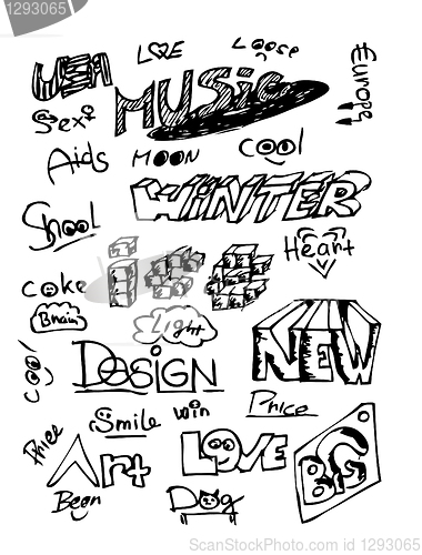 Image of hand drawn words