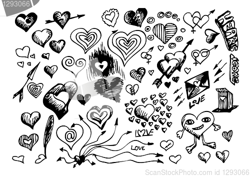 Image of hand drawn hearts symbols