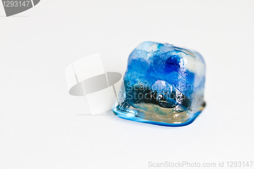 Image of Single blue ice cube