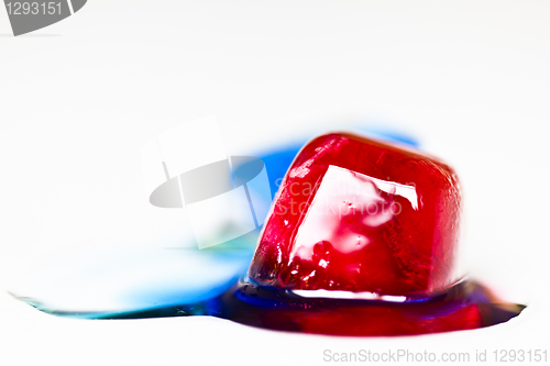 Image of Red and blue ice cubes