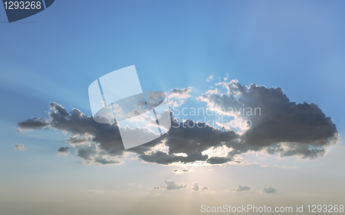 Image of Sun behind the clouds