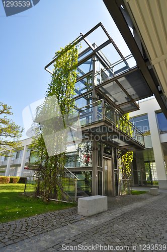 Image of modern glass elevator