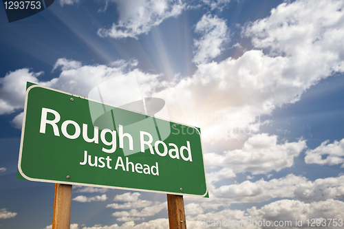 Image of Rough Road Green Road Sign