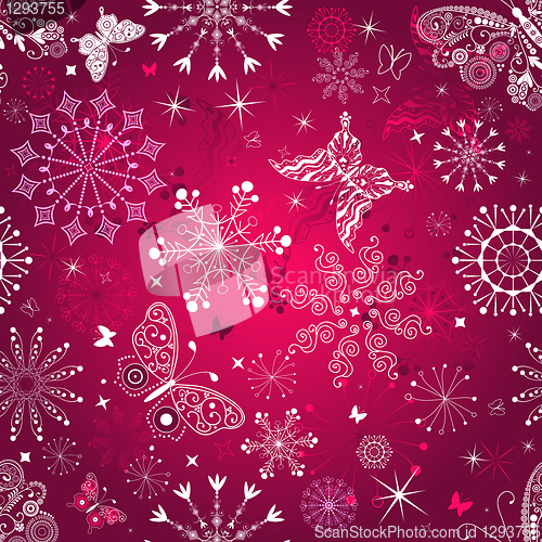 Image of Seamless purple christmas pattern