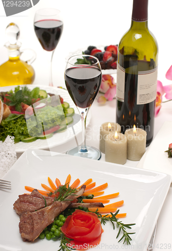 Image of Lamb Chops and Wine