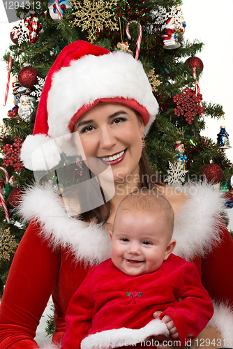 Image of Mommy and Baby Santa