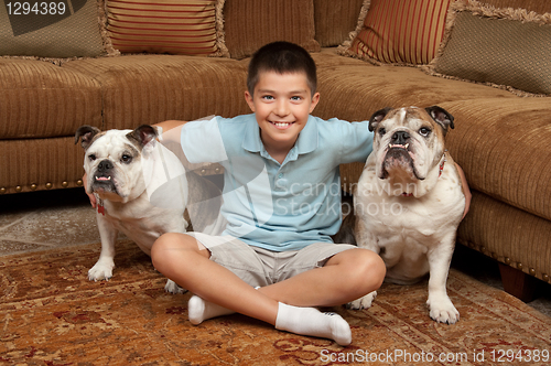 Image of Boy and Dogs