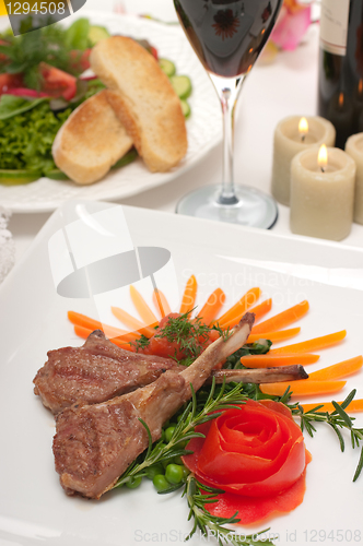 Image of Lamb Chops and Wine