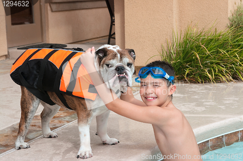 Image of Child and His Pet Dog