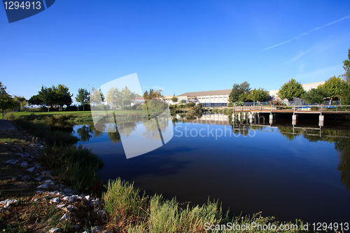 Image of The garden and the lake.