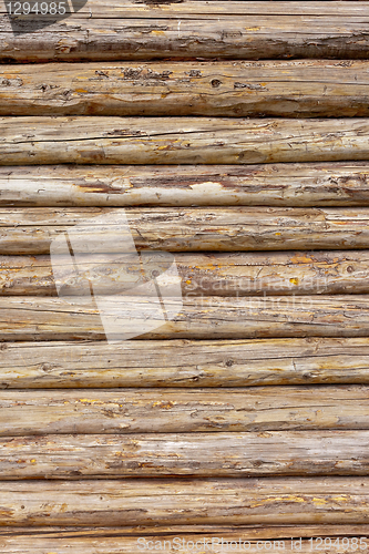 Image of Wooden logs wall of rural house background