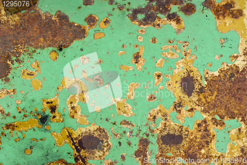 Image of texture of rusty painted metal