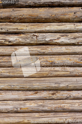 Image of Wooden logs wall of rural house background