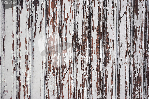 Image of Wood panel with chipped paint. Grunge Style