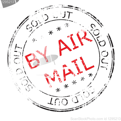 Image of by air mail grunge stamp vector illustration