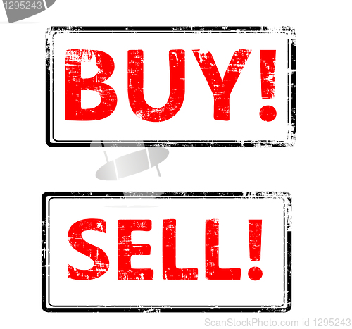 Image of Vector buy end sell stamp