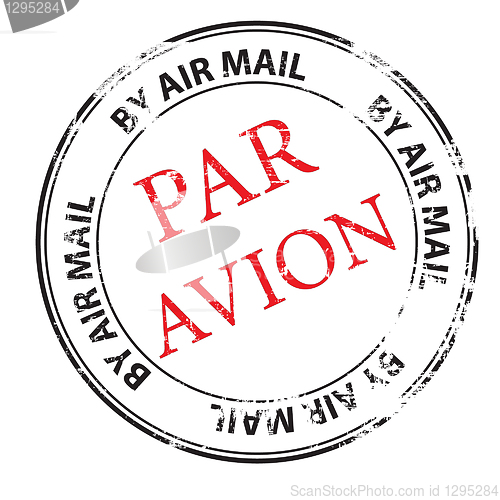 Image of par avion grunge stamp vector