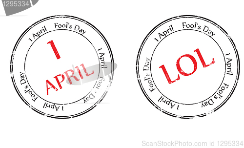 Image of Grunge rubber stamp with the text Fool's Day