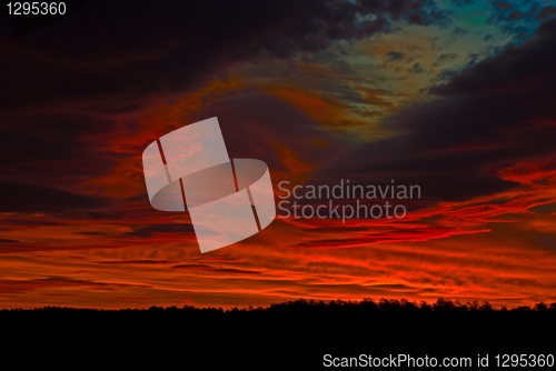 Image of dark red sunrise