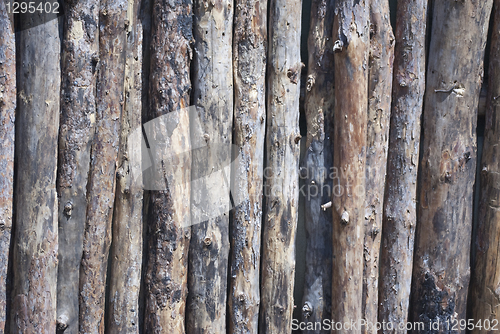 Image of log fence close up shot for background