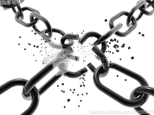 Image of 3D chain breaking