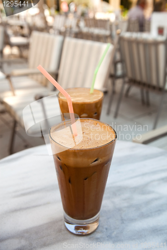 Image of Frappes on a cafe table