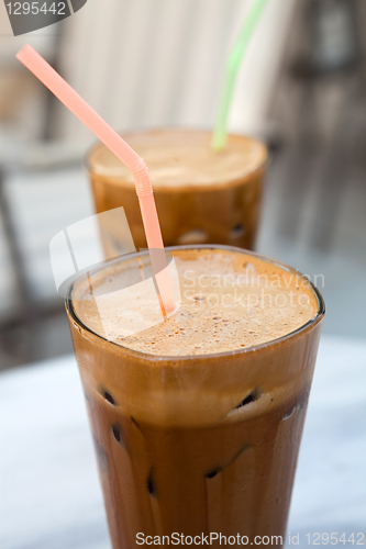 Image of Frappes on a cafe table