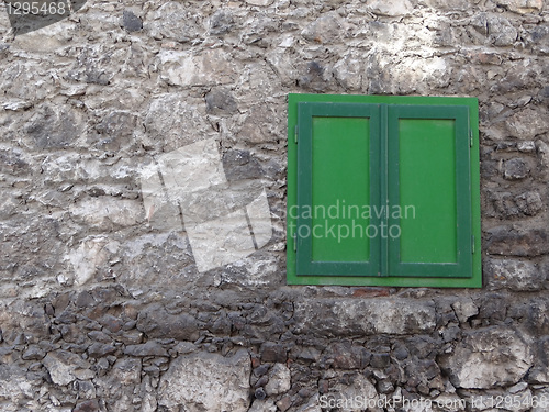 Image of Green window shutter