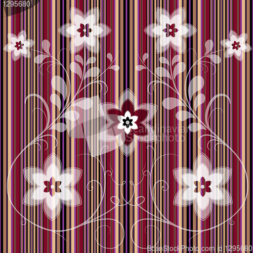 Image of Floral striped seamless pattern
